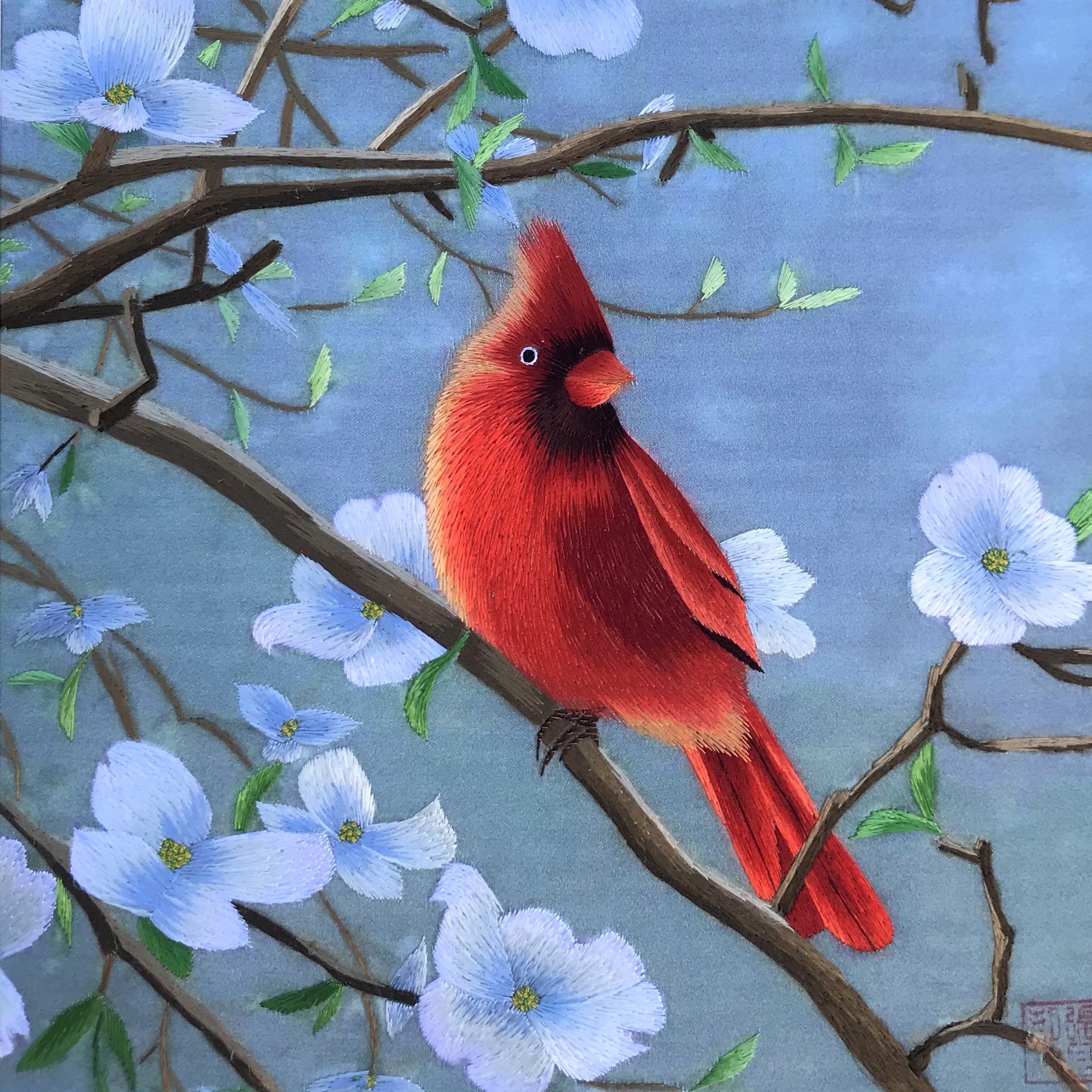 Cardinal And Blue Jay Birds On Branch - 5D Diamond Painting -   %